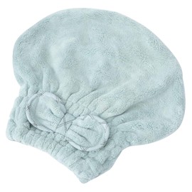 IWOWHERO 1PC Coral Fleece Quick Drying Hair Drying Cap for Women Ultra Absorbent Hair Wrap for Face Washing Cute Bow Design Green
