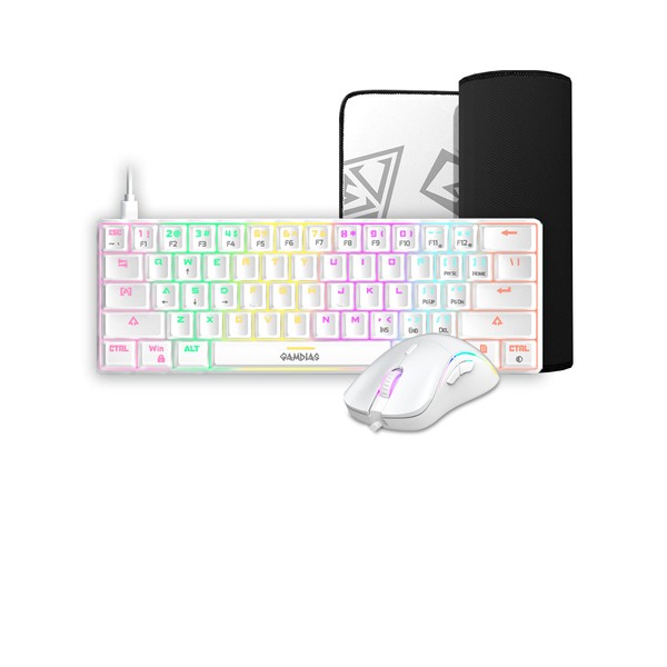 GAMDIAS Zeus Hermes E4 3-in-1 Combo, 60% Multi-Colored Mechanical Keyboard,