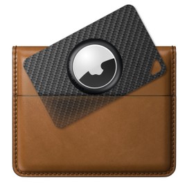 for AirTag Wallet Holder, [Ultra-Slim 0.023" Carbon Fiber] Stouchi Eco-Certified Anti-Loss Airtag Card Holder with Metal Spring Ring (1)