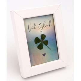 Milaboo® Lucky Charm Picture Frame with Real Clover and Good Luck Card - Talisman for Good Luck and Success (Good Luck)