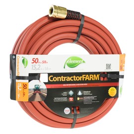 Swan Products ELCF58050 Element ContractorFARM Professional and Agricultural Water Hose 50' x 5/8", Red