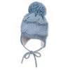Sterntaler Baby Girls' Knitted Hat Braid Ring Hat, mid-blue