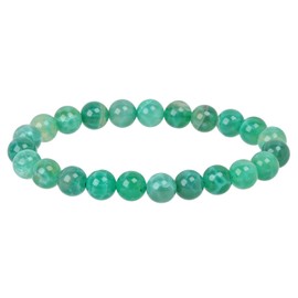 Eledoro PowerBead, Women’s Stretch Bead Bracelet, Made of 8 mm Gemstone Beads, 17 - 18 cm, gemstone, Green