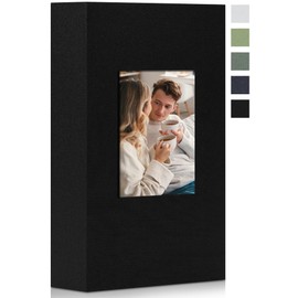 Fotoalbum groß Einsteckalbum 10x15 – 300 Taschen Großes Fotoalbum mit Fenster – Fotobuch zum Selbstgestalten für Hochzeit, Baby & Reise – Schwarz