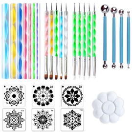 30 PCS Mandala Dotting Kit Mandala Dotting Tools and Stencils for Painting Rocks, Nail Dotting and Art Drawing Supplies