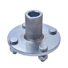 4" x 4" Go Kart Live Axle Hub For 1" Shaft With 1" to 3/4" Step Down 1/4" Keyway Slot Silver