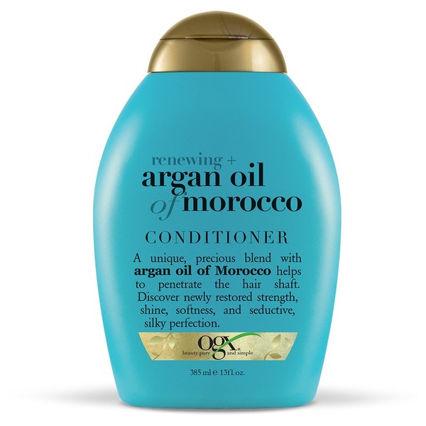 OGX Renewing + Argan Oil of Morocco Hydrating Hair Conditioner, Cold-Pressed Argan Oil to Help Moisturize, Soften & Strengthen Hair, Paraben-Free with Sulfate-Free Surfactants, 13 Fl Oz