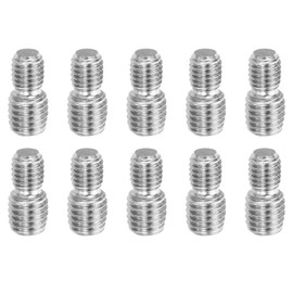 PATIKIL M8x10mm to M10x10mm Double End Threaded Stud Screw Bolt, 10 Pack 304 Stainless Steel Rod Bolts Thread Reducer Adapter for Furniture Fastener, Hardware Connectors