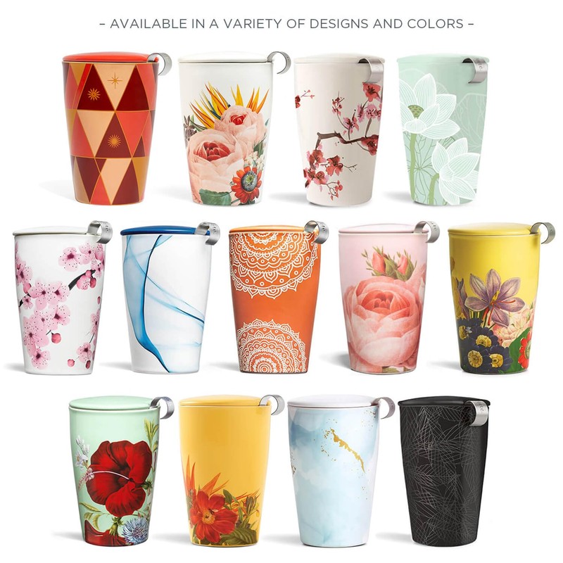 Tea Forte Chakra Double-Walled Ceramic Kati Cup with Removable Stainless