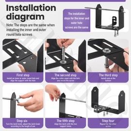 Heavy Duty Stainless Steel Weed Wacker Trimmer Line Holder W/Mounting Hardware, Adjustable Width (4.5"-8.6") Bracket, Supports 3 & 5 Pound Spools for Landscape Trailer Organization Accessories, Black