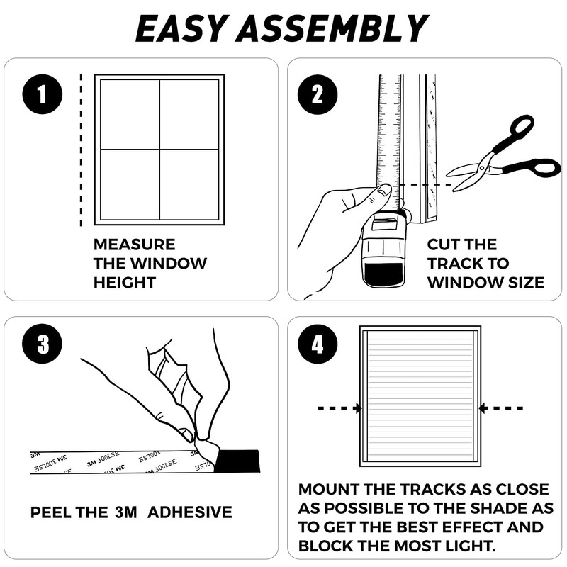 Keego 100% Blackout PVC Light Blockers for Window Shades and