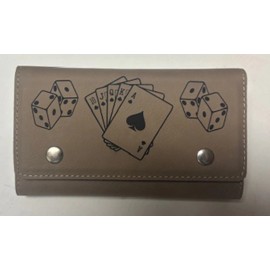 Poker & Dice Set in opt color leatherette case - 2 Decks of Cards & 5 Dice