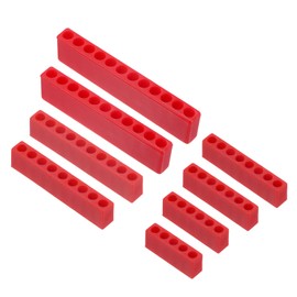 sourcing map 8pcs Plastic Hex Shank Screwdriver Bit Holder Organizer 5-12 Holes 5/32 Inch Plastic Drill Bits Storage Case for Any 5/32 Metal Driver Bits Use, Red