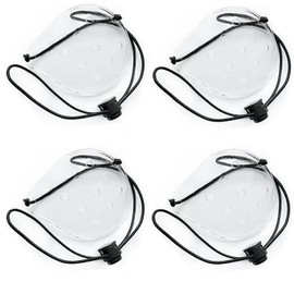 Vandorla Eye Shield, 4 Pcs Plastic Eye Shield Eye Patch for Eye Protection Eye Surgery Covering Breathable with 4 Elastic Rope, Transparent