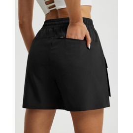 Libin Women's Cargo Skort High Waisted Dressy Casual Hiking Golf Skirts Quick Dry Athletic Tennis Shorts with Pockets,Black S