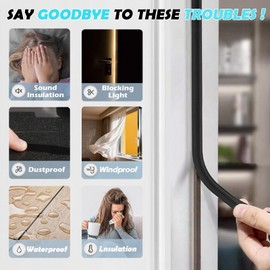 Bantie 40FT Weather Stripping Door Seal - Self Adhesive Weather Insulation Strip Weatherstripping Silicone D Shaped Seal Strip Door Frame Gap Filler/Window Soundproofing