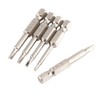 Fixinus 5 Pieces Magnetic Triangle Screwdriver Bits Set, 1/4 Inch