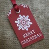 Christmas Tags 'Merry Christmas' with Birds Snowflake x 6 Xmas