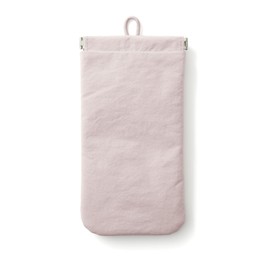 Muji 84475757 Wrinkle Nylon Flat Pouch with One Hand, Pink, M, Approx. 4.1 x 7.3 inches (10.3 x 18.5 cm)
