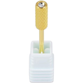 USA PANA Professional 3/32" Shank Size - Crystal Top Small or Large Barrel Carbide Bit - Nail Drill Bit for Dremel Machine (Gold, Silver - 4XC to Extra Fine Grit) (Small Barrel, Coarse Grit, Gold)