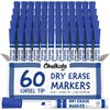 Chalkola 60 Blue Dry Erase Markers Bulk Pack, Blue Chisel