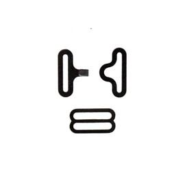 Adjustable Bow Tie Hardware Clips - 3/4" Black Metal (Qty 25)