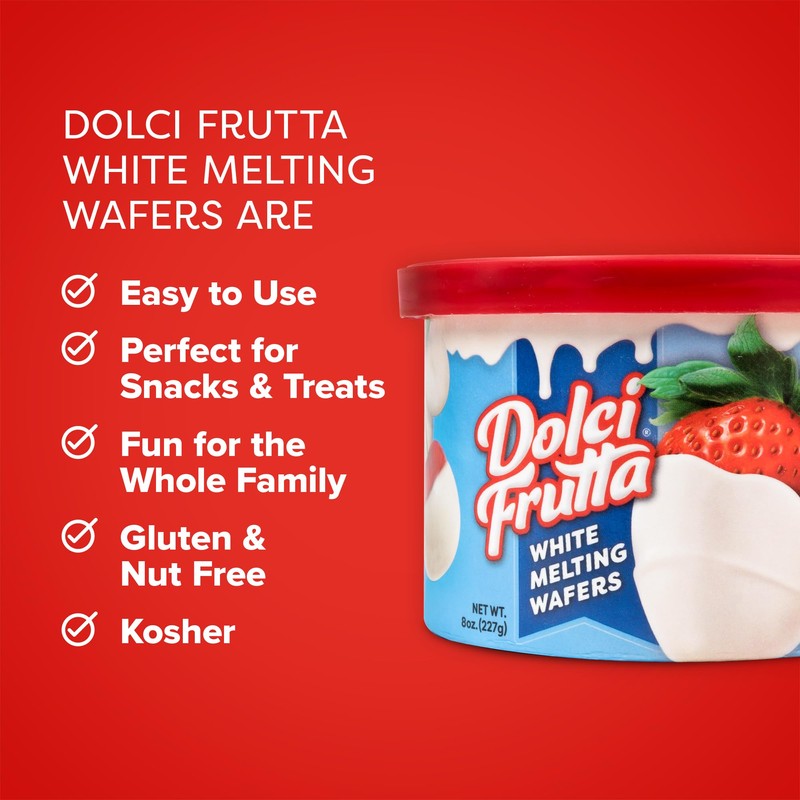 Dolci Frutta White Melting Wafers, 8 ounce (Pack of 2)