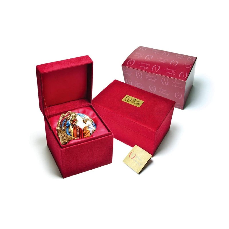 Inner Beauty 1812016 Nativity Hand Painted Blown Glass Ornament