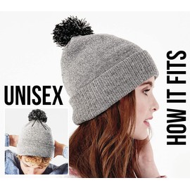 Purple Print House is My Tractor Okay Bobble Hat - Joke Novelty Funny Farming Gifts for Him Her - Mens Womens Warm Farmer Winter Beanie Skull Cap, One Size, Black