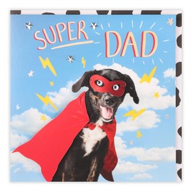 Clintons: Father's Day Card Super Dad, Dog in Cape, Father's Day Card, Father's Day Card for Dad 159 x 159 cm