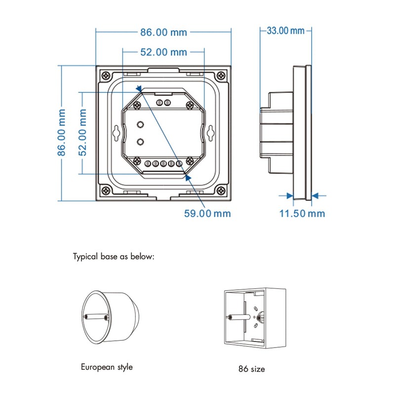 JOYLIT 12-48V LED Dimmer 2CH X 5A/CH, in Wall Touch