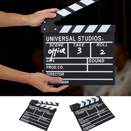 Film Scene Clapperboard, Professional Wood Director Scene Clapperboard, TV Movie Clapper Board, Film Shoot Cut Prop, for Shoot Props / Advertising / Home Decoration / Cosplay