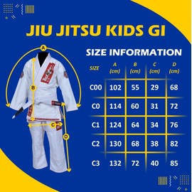 Twister Kids Jiu Jitsu Gi Ultra Light Fabric Youth BJJ Gi with free White Belt Included (Black/Red, C1)