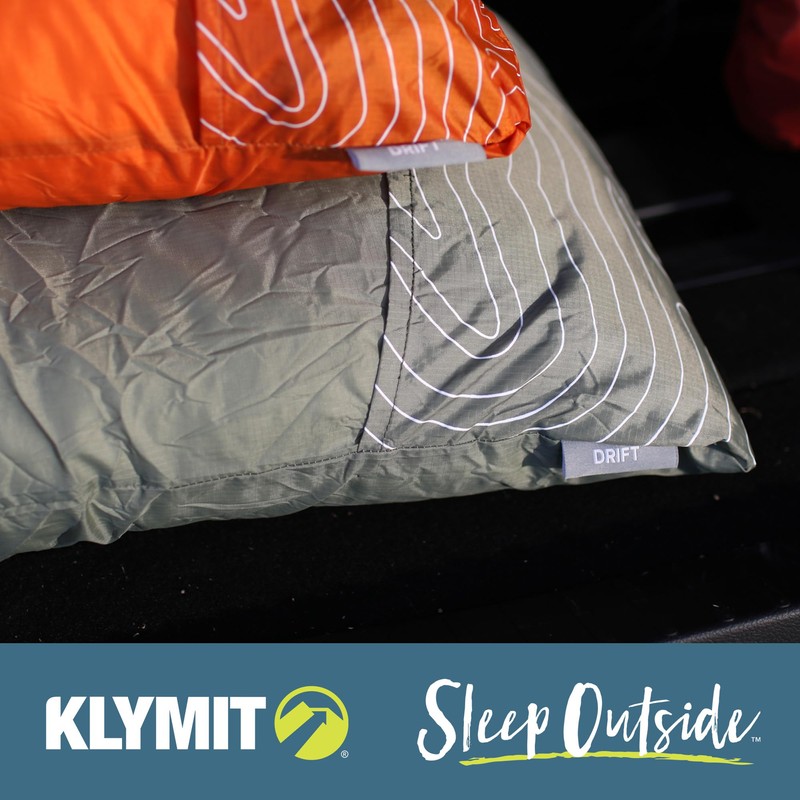 Klymit Drift Camping Pillow, Shredded Memory Foam Travel Pillow with