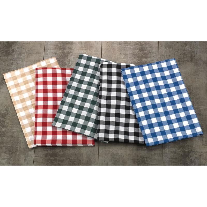 LAN&LAN - Rectangular Checked Tablecloth Washable Excellent for Indoor and