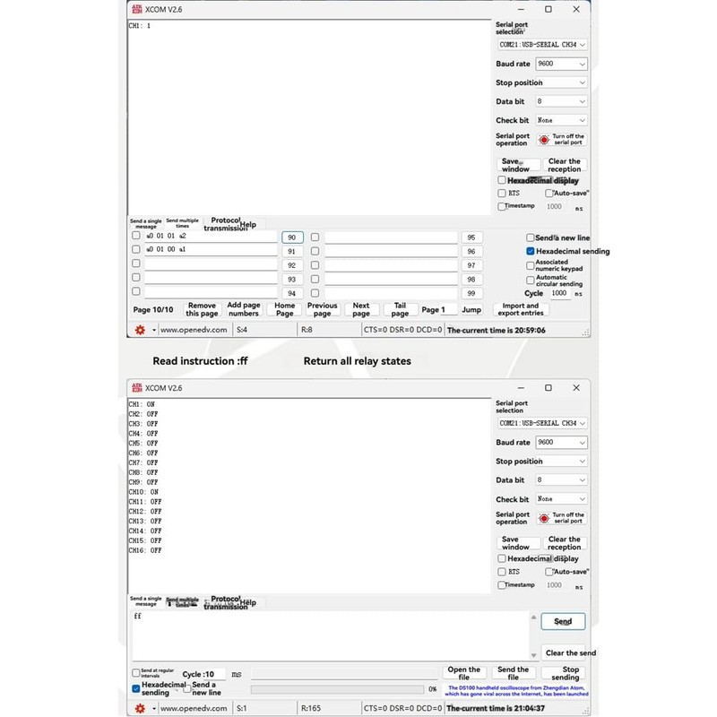 Aswalling Computer Serial Port Control Switch 16 Channel USB Relay