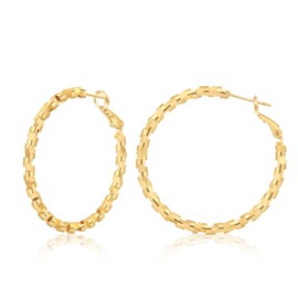 Amicon Chunky Gold Earrings for Women, 14k Gold Plated Small Gold Hoop Earrings Hypoallergenic Rectangular Earrings for Women Trendy Fashion Gold Hoops Gold Jewelry Gifts