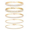 Dochais 5 Pieces Gold Tennis Bracelets for Womens, Gold Bracelet