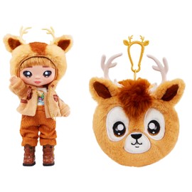 Na! Na! Na! Surprise - Donnie Ranger - Reindeer Inspired Soft Plush Doll with Brown Hair, Hat, Outfit & Fluffy Animal Hanging Bag - Collectable - For Children Aged 5 Years and Up
