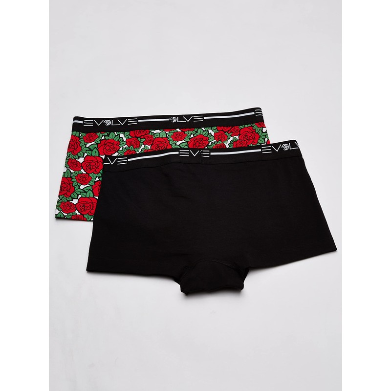 Evolve Men's Cotton Stretch No Show Trunk Underwear Multipack, Black/Rose