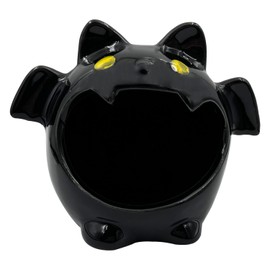 LOTIKOU Bat Ceramic Candy Dish, 1 Pc Bat Shaped Candy Bowl, Cute Candy Dish Holder, Funny Ceramic Box for Candy Holder Holiday Ornament (Black)