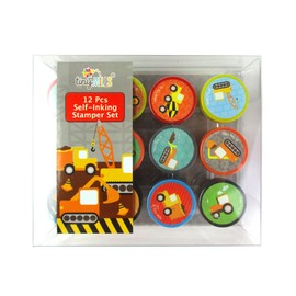 TINYMILLS 12 Pcs Construction Stamp Kit for Kids