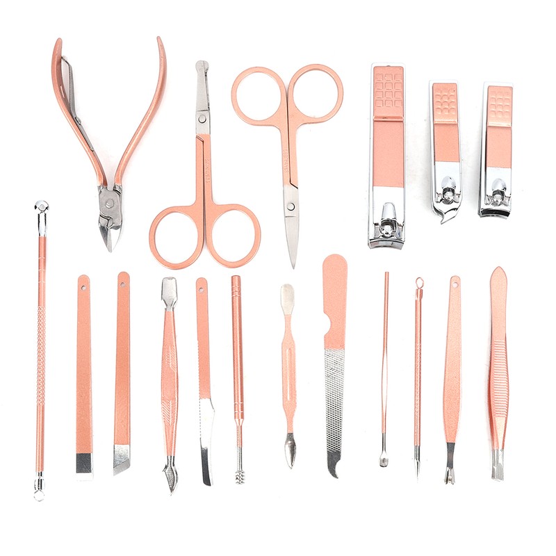 18Pcs/Set Stainless Steel Manicure Pedicure Nail Clipper Set Nail Grooming