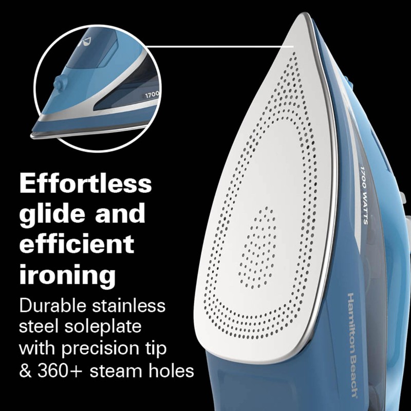 Hamilton Beach Steam Iron for Clothes & Garment Steamer with