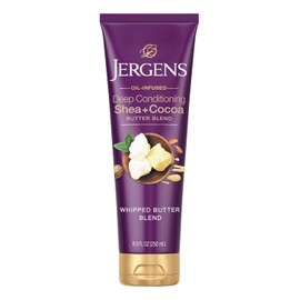 Jergens, Shea and Cocoa Humectante Manteca Corporal Crema Corporal y de Manos piel seca para un Tono ms Uniforme con vitaminas B3 y E, 8.5 oz