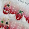 Christmas small clothes handmade nail tips - Oval L /