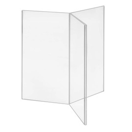 Zeigis® Advertising Stand Acrylic Glass 3-Sided DIN Long Star Shaped Table Stand Flyer Holder Insert Format 10.5 x 21 cm