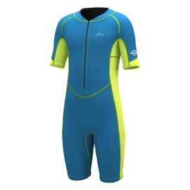 Hevto Kids Wetsuit Shorty Boys Girls Toddler Youth Size 6 Year 2mm Neoprene Wet Suit Front Zip Thermal Swimming in Cold Water (Green, 6)