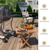 Yardgrace Teak Wood Square Patio Side Table, Folding Outdoor Side