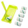 Paint Roller,High-Density Fabric Roller with Frame,Tray,Mini Paint Roller Refills, 2"
